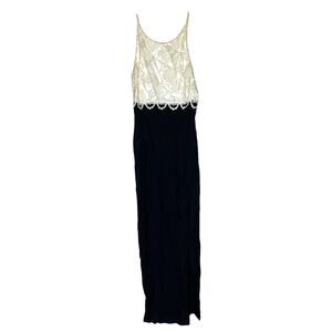 Vintage Jessica McClintock Gunne Sax Evening Gown Dress 90s Floral Lace Size 7/8